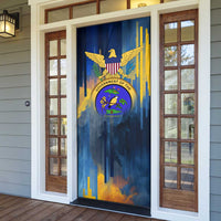 United States Virgin Islands Door Cover with Blue Yellow Government Seal Design and Bald Eagle - Wonder Print Shop