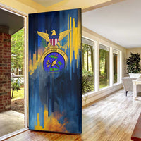 United States Virgin Islands Door Cover with Blue Yellow Government Seal Design and Bald Eagle - Wonder Print Shop