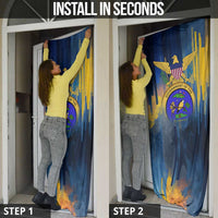 United States Virgin Islands Door Cover with Blue Yellow Government Seal Design and Bald Eagle - Wonder Print Shop