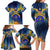 United States Virgin Islands Family Matching Long Sleeve Bodycon Dress and Hawaiian Shirt with Blue Yellow Government Seal Design and Bald Eagle - Wonder Print Shop