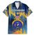 United States Virgin Islands Family Matching Mermaid Dress and Hawaiian Shirt with Blue Yellow Government Seal Design and Bald Eagle - Wonder Print Shop