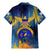 United States Virgin Islands Family Matching Mermaid Dress and Hawaiian Shirt with Blue Yellow Government Seal Design and Bald Eagle - Wonder Print Shop