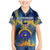 United States Virgin Islands Family Matching Mermaid Dress and Hawaiian Shirt with Blue Yellow Government Seal Design and Bald Eagle - Wonder Print Shop
