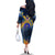 United States Virgin Islands Family Matching Off The Shoulder Long Sleeve Dress and Hawaiian Shirt with Blue Yellow Government Seal Design and Bald Eagle - Wonder Print Shop