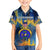 United States Virgin Islands Family Matching Short Sleeve Bodycon Dress and Hawaiian Shirt with Blue Yellow Government Seal Design and Bald Eagle - Wonder Print Shop