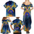 United States Virgin Islands Family Matching Summer Maxi Dress and Hawaiian Shirt with Blue Yellow Government Seal Design and Bald Eagle - Wonder Print Shop