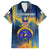 United States Virgin Islands Family Matching Summer Maxi Dress and Hawaiian Shirt with Blue Yellow Government Seal Design and Bald Eagle - Wonder Print Shop