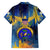 United States Virgin Islands Family Matching Summer Maxi Dress and Hawaiian Shirt with Blue Yellow Government Seal Design and Bald Eagle - Wonder Print Shop