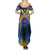 United States Virgin Islands Family Matching Summer Maxi Dress and Hawaiian Shirt with Blue Yellow Government Seal Design and Bald Eagle - Wonder Print Shop