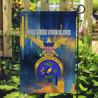 United States Virgin Islands Garden Flag with Blue Yellow Government Seal Design and Bald Eagle - Wonder Print Shop