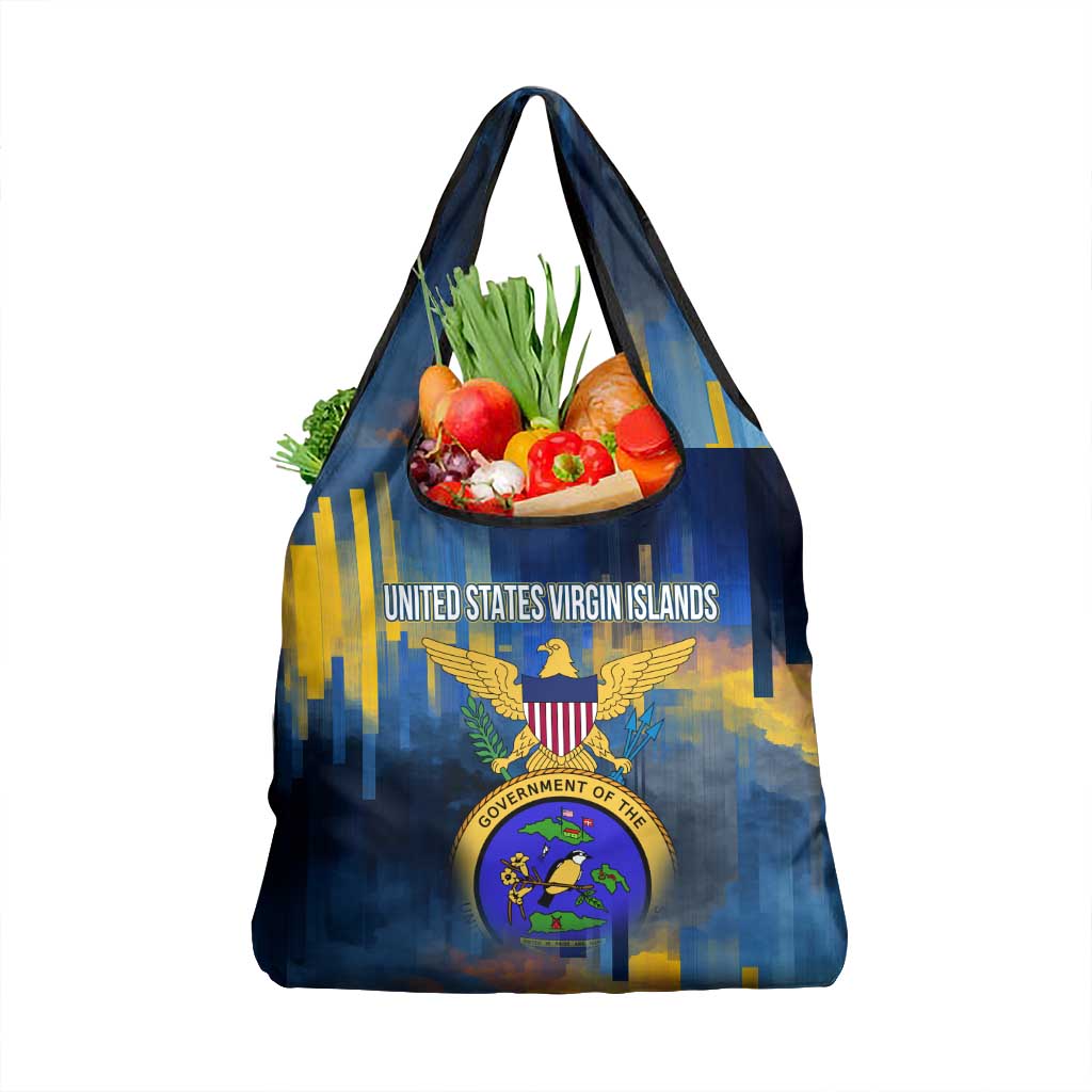 United States Virgin Islands Grocery Bag with Blue Yellow Government Seal Design and Bald Eagle - Wonder Print Shop