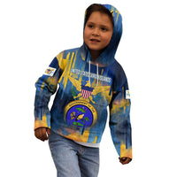 United States Virgin Islands Kid Hoodie with Blue Yellow Government Seal Design and Bald Eagle - Wonder Print Shop
