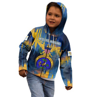 United States Virgin Islands Kid Hoodie with Blue Yellow Government Seal Design and Bald Eagle - Wonder Print Shop