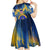 United States Virgin Islands Kid Short Sleeve Dress with Blue Yellow Government Seal Design and Bald Eagle - Wonder Print Shop