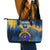 United States Virgin Islands Leather Tote Bag with Blue Yellow Government Seal Design and Bald Eagle - Wonder Print Shop