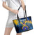 United States Virgin Islands Leather Tote Bag with Blue Yellow Government Seal Design and Bald Eagle - Wonder Print Shop