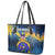 United States Virgin Islands Leather Tote Bag with Blue Yellow Government Seal Design and Bald Eagle - Wonder Print Shop