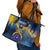 United States Virgin Islands Leather Tote Bag with Blue Yellow Government Seal Design and Bald Eagle - Wonder Print Shop
