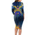 United States Virgin Islands Long Sleeve Bodycon Dress with Blue Yellow Government Seal Design and Bald Eagle - Wonder Print Shop
