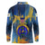 United States Virgin Islands Long Sleeve Polo Shirt with Blue Yellow Government Seal Design and Bald Eagle - Wonder Print Shop