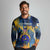 United States Virgin Islands Long Sleeve Polo Shirt with Blue Yellow Government Seal Design and Bald Eagle - Wonder Print Shop