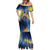 United States Virgin Islands Mermaid Dress with Blue Yellow Government Seal Design and Bald Eagle - Wonder Print Shop