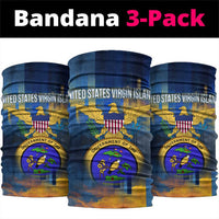 United States Virgin Islands Neck Gaiter with Blue Yellow Government Seal Design and Bald Eagle - Wonder Print Shop