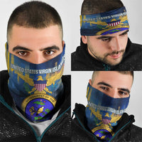 United States Virgin Islands Neck Gaiter with Blue Yellow Government Seal Design and Bald Eagle - Wonder Print Shop