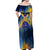 United States Virgin Islands Off Shoulder Maxi Dress with Blue Yellow Government Seal Design and Bald Eagle - Wonder Print Shop