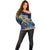 United States Virgin Islands Off Shoulder Sweater with Blue Yellow Government Seal Design and Bald Eagle - Wonder Print Shop