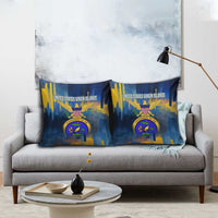 United States Virgin Islands Pillow Cover with Blue Yellow Government Seal Design and Bald Eagle - Wonder Print Shop