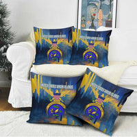 United States Virgin Islands Pillow Cover with Blue Yellow Government Seal Design and Bald Eagle - Wonder Print Shop