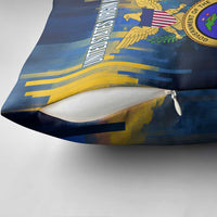 United States Virgin Islands Pillow Cover with Blue Yellow Government Seal Design and Bald Eagle - Wonder Print Shop