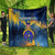 United States Virgin Islands Quilt with Blue Yellow Government Seal Design and Bald Eagle - Wonder Print Shop