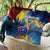United States Virgin Islands Quilt with Blue Yellow Government Seal Design and Bald Eagle - Wonder Print Shop