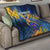 United States Virgin Islands Quilt with Blue Yellow Government Seal Design and Bald Eagle - Wonder Print Shop