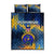 United States Virgin Islands Quilt Bed Set with Blue Yellow Government Seal Design and Bald Eagle - Wonder Print Shop