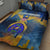 United States Virgin Islands Quilt Bed Set with Blue Yellow Government Seal Design and Bald Eagle - Wonder Print Shop