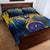 United States Virgin Islands Quilt Bed Set with Blue Yellow Government Seal Design and Bald Eagle - Wonder Print Shop