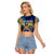 United States Virgin Islands Raglan Cropped T Shirt with Blue Yellow Government Seal Design and Bald Eagle - Wonder Print Shop