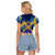 United States Virgin Islands Raglan Cropped T Shirt with Blue Yellow Government Seal Design and Bald Eagle - Wonder Print Shop