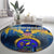 United States Virgin Islands Round Carpet with Blue Yellow Government Seal Design and Bald Eagle - Wonder Print Shop