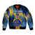 United States Virgin Islands Sleeve Zip Bomber Jacket with Blue Yellow Government Seal Design and Bald Eagle - Wonder Print Shop