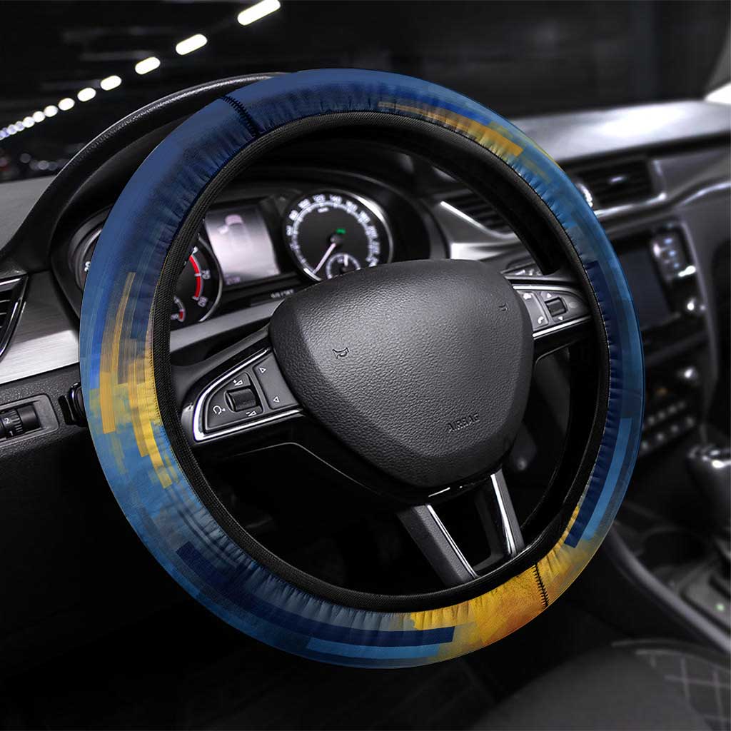 United States Virgin Islands Steering Wheel Cover with Blue Yellow Government Seal Design and Bald Eagle - Wonder Print Shop