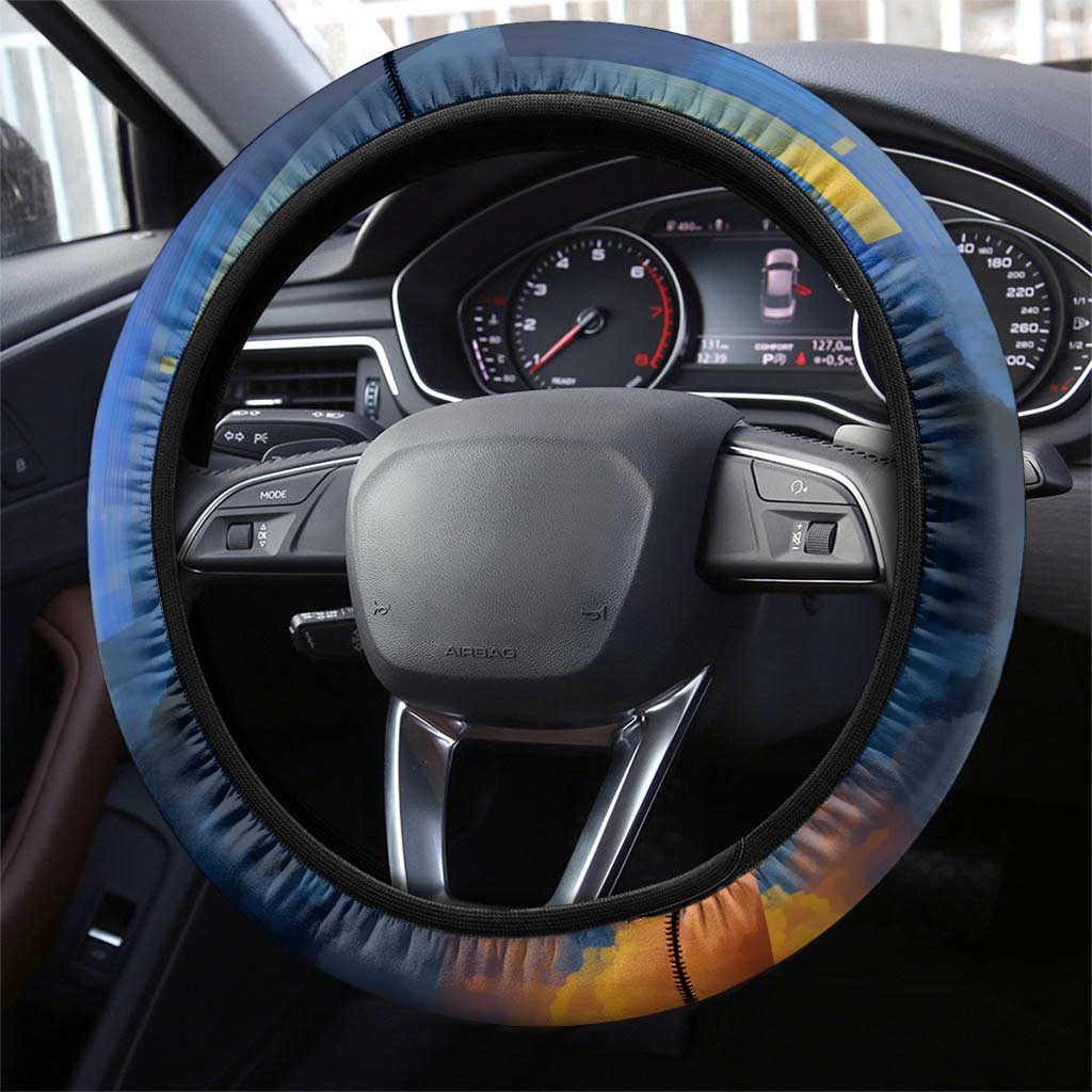 United States Virgin Islands Steering Wheel Cover with Blue Yellow Government Seal Design and Bald Eagle - Wonder Print Shop