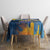 United States Virgin Islands Tablecloth with Blue Yellow Government Seal Design and Bald Eagle - Wonder Print Shop