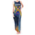 United States Virgin Islands Tank Maxi Dress with Blue Yellow Government Seal Design and Bald Eagle - Wonder Print Shop