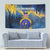 United States Virgin Islands Tapestry with Blue Yellow Government Seal Design and Bald Eagle - Wonder Print Shop