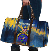 United States Virgin Islands Travel Bag with Blue Yellow Government Seal Design and Bald Eagle - Wonder Print Shop