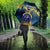 United States Virgin Islands Umbrella with Blue Yellow Government Seal Design and Bald Eagle - Wonder Print Shop
